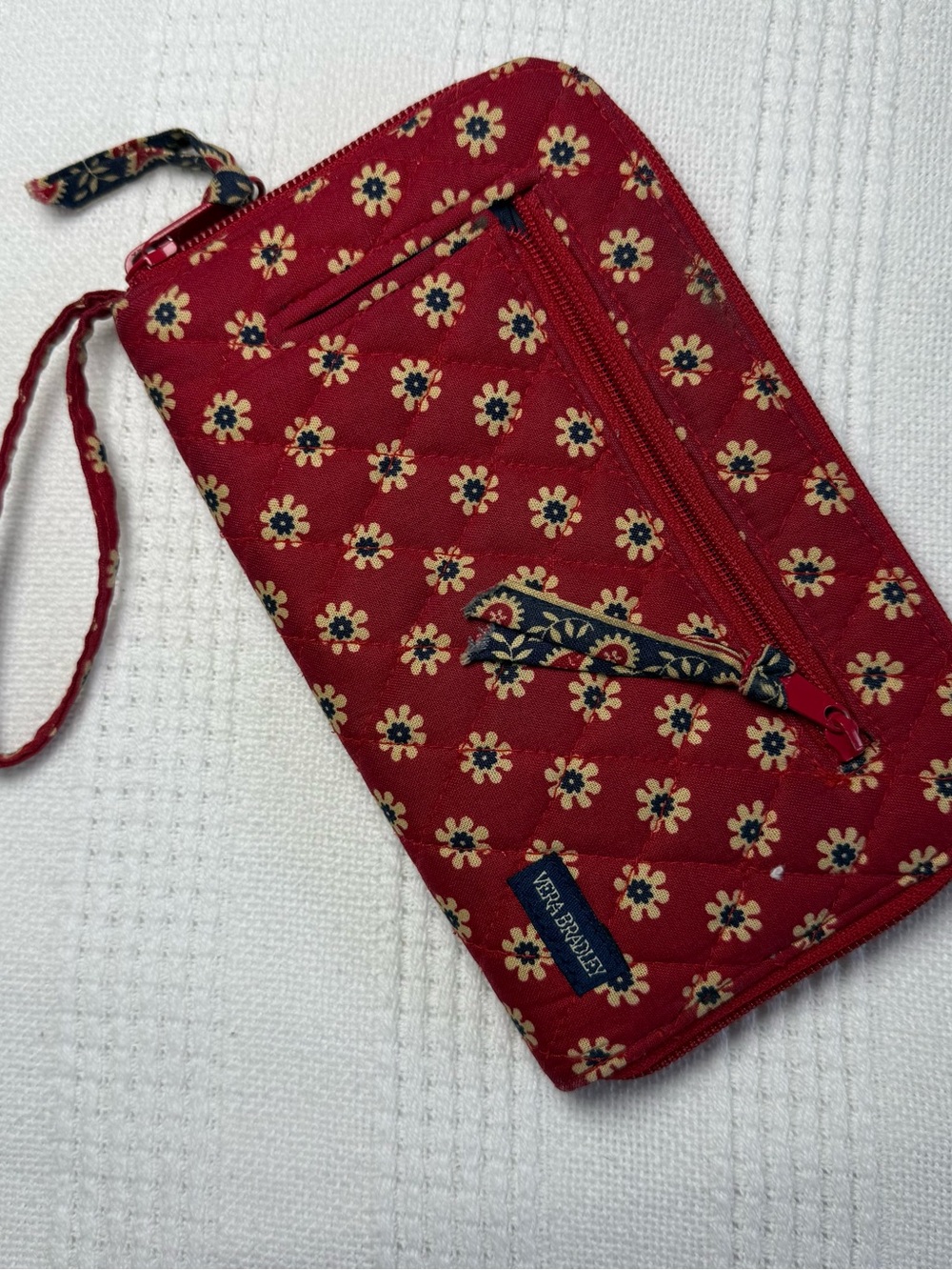 Vintage Vera Bradley Americana Red Wristlet Wallet Retired 2003 Quilted Cotton